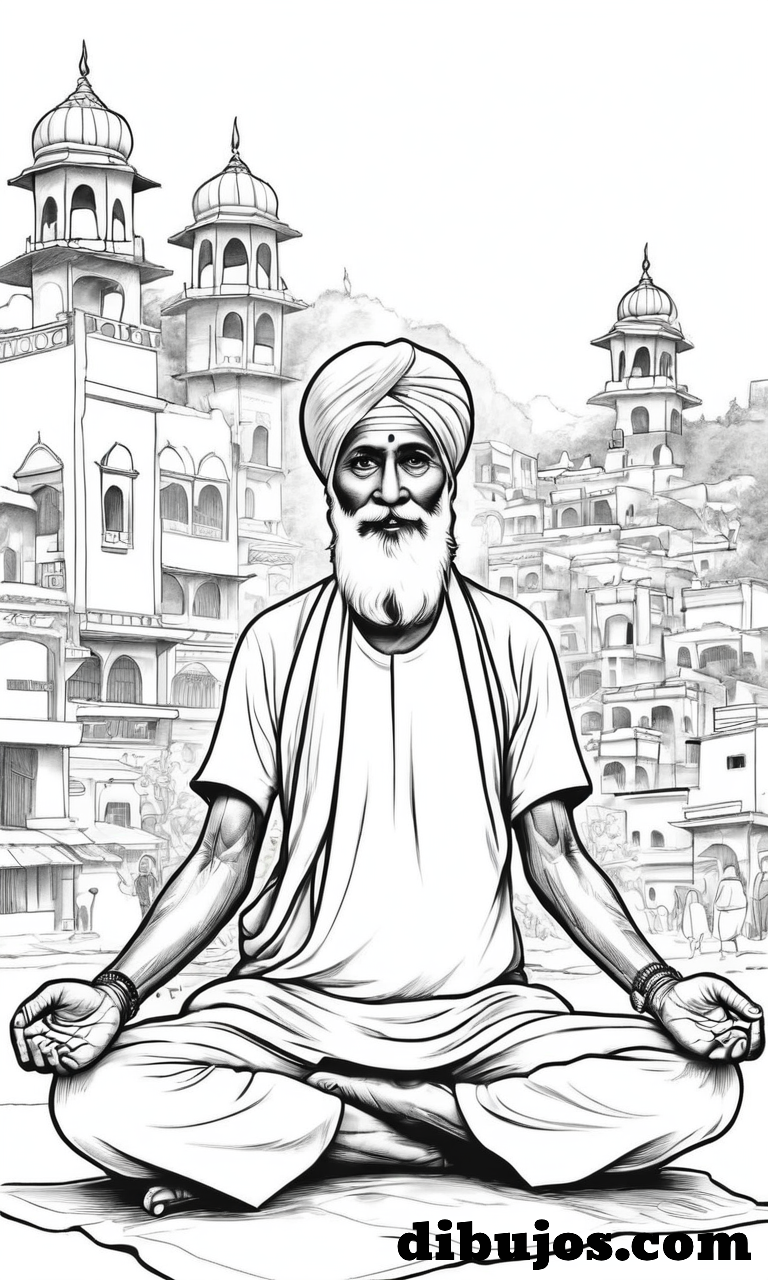 Dibujo de un Indu Sikh